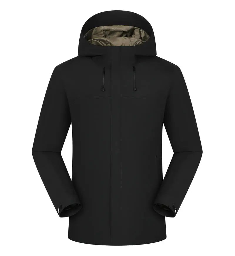 Graphene Windproof Jacket Men Winter New Fashion Thickened Outdoor Mountain Hiking Customizable Hooded Overcoat Casual Clothes