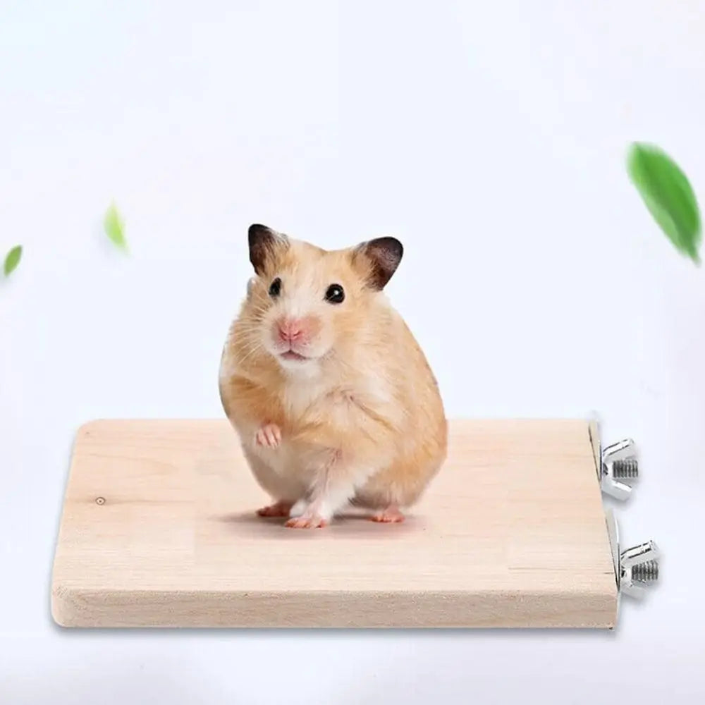 Wood Square Stand Platform Cage Board Hamster Chinchilla Pet Springboard Hamster Branch Perches for Bird Cage Toys