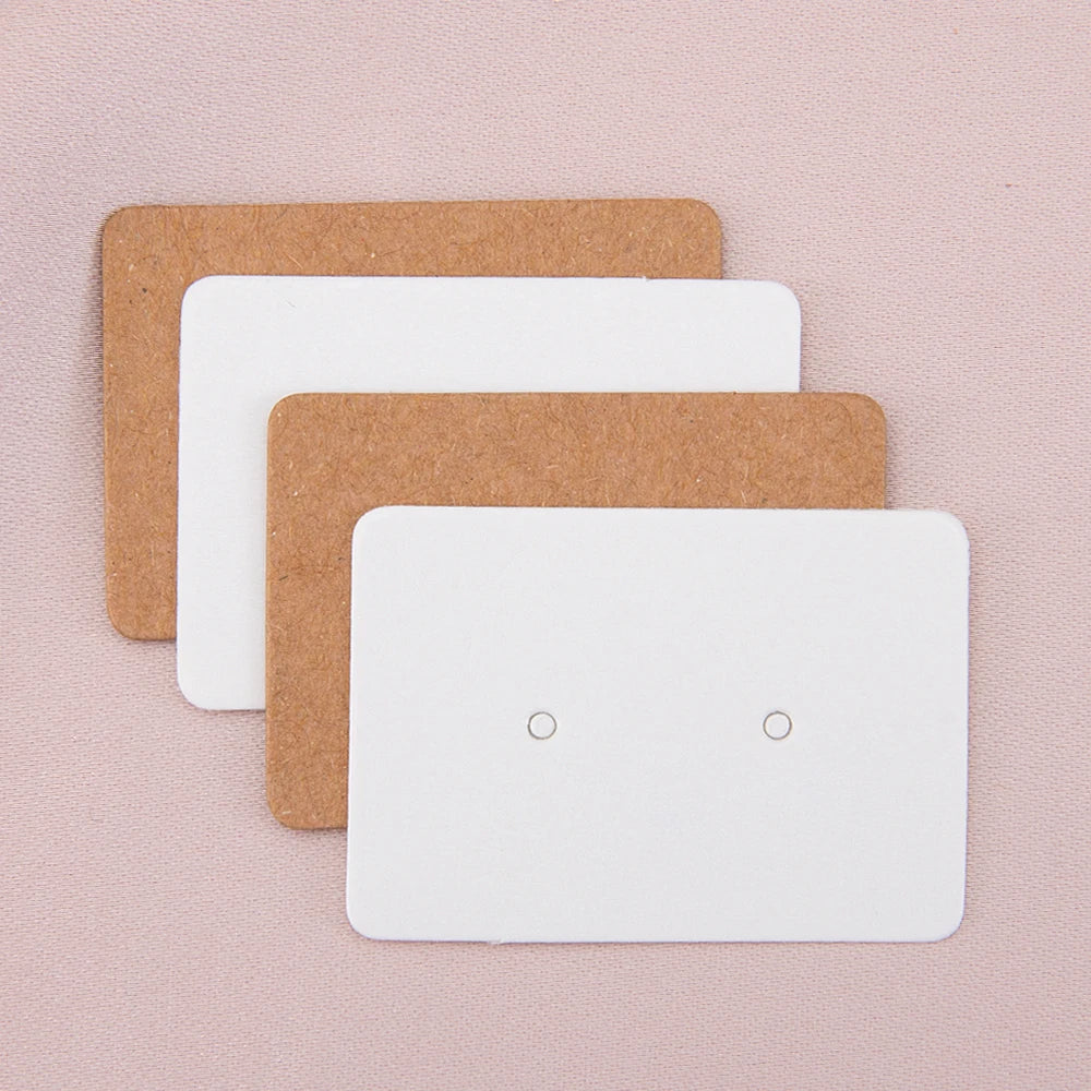 50/100pcs 3.5x2.5cm Earring Display Cards Kraft Paper Cards for Women Handmade Jewelry Earring Studs Packaging Retail Price Tags