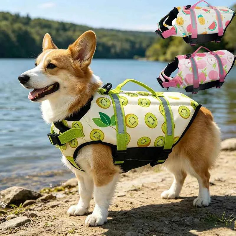 Summer Dog Life Jacket Reflective Adjustable Large Dogs Swimwear Safety Vest Surfing Sailboat Enhanced Buoyancy Pet Lifejackets