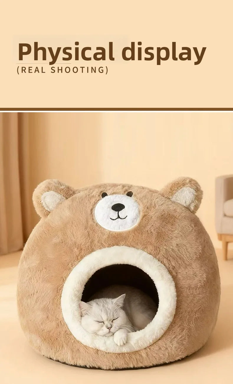 Cat nest autumn and winter pet nest cat house cat bed house nest thickened warm cat sleeping cradle nest kitten kennel - Play Paws Toys