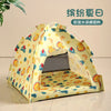 Pet Tent Bed Removable Cat Sofa Basket Canvas Semi-enclosed Cat House Dog Cave Hut Cat Sleeping Bed for Room Decor Pet Supplies - Play Paws Toys