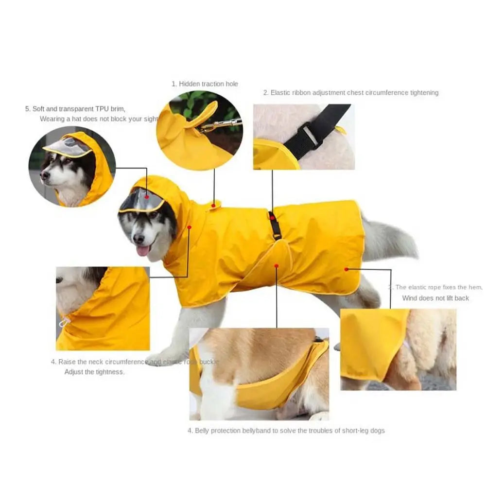 Pet It Yolk Man Pu Dog Raincoat Teddy Corgi Golden Retriever Pet Clothes Waterproof Outdoor Dog Supplies