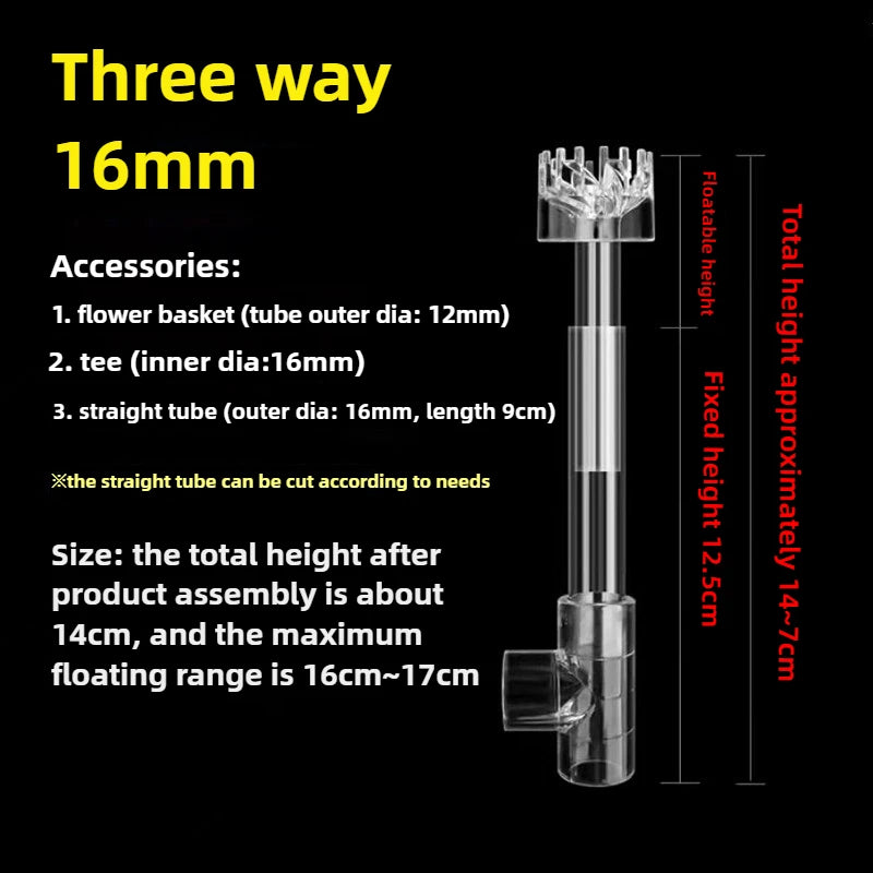 DIY Clear Aquarium Skimmer Acrylic Lily Pipe Spin Surface Inflow Outflow Water Plant Tank Filter Cleaning Fish Tank Accessories