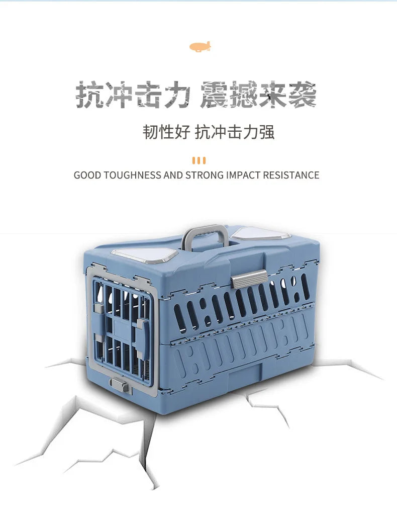 Pet Supplies Car Portable Cat Cage Portable Foldable Flight Case Breathable Kennel For Outing Pet Check-in Box - Play Paws Toys