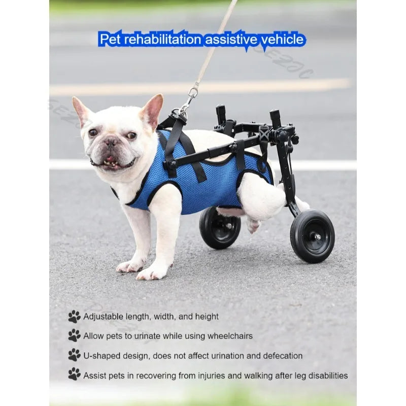 Adjustable Dog Wheelchair Hind Limb Disabled Pet Cat Dogs Mobility Aid Trolley Legs Rehabilitation Light Pet Walk Tools