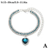 Luxury Rhinestone Dog Cat Collar Crystal Bling Pet Necklace Adjustable Heart Pendant Jewelry for Puppy Kitten Accessories