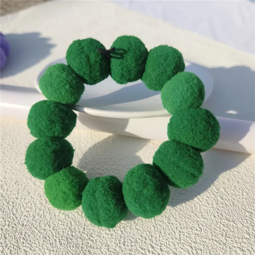New Soft 3cm Plush Ball Handmade Pet Dog Collar Cartoon Solid Color Cat Necklace Decoration Poodle Samoyed Bichon Accessories