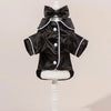 Pet  Pajama Set - Cute Solid Color Cat Dog Pajamas with Flower Headband Accessories, Soft Harness-Free Home Outfit