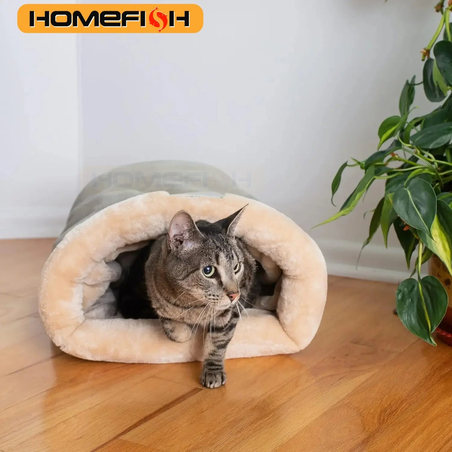 Autumn and Winter Cat Sleeping Bag Semi-enclosed Cat Nest Warm Small and Medium-sized Pet Nest Can Be Disassembled and Washed - Play Paws Toys