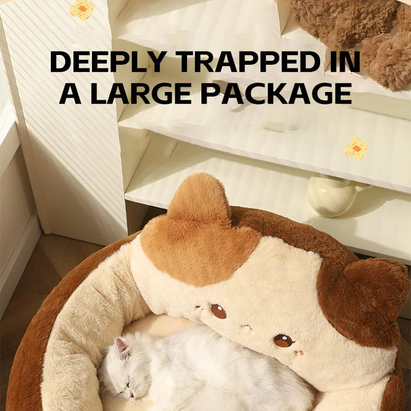 HOOPET Cats Sofa Dogs Bed Round Cat Pad Mattress Winter Warm Deep Sleep Cushion Soft Cat House Dog Nest Pet Accessories - Play Paws Toys