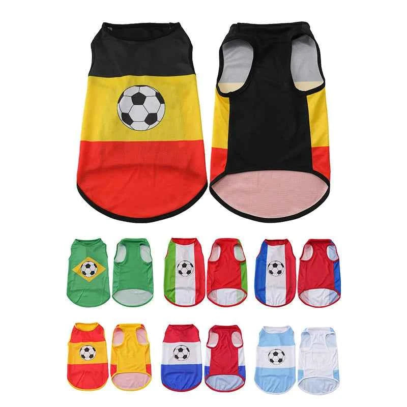 Football Team Pet Tank Top for Dogs Breathable Summer Dog Shirt Printed Small Medium Sized Dogs Clothing