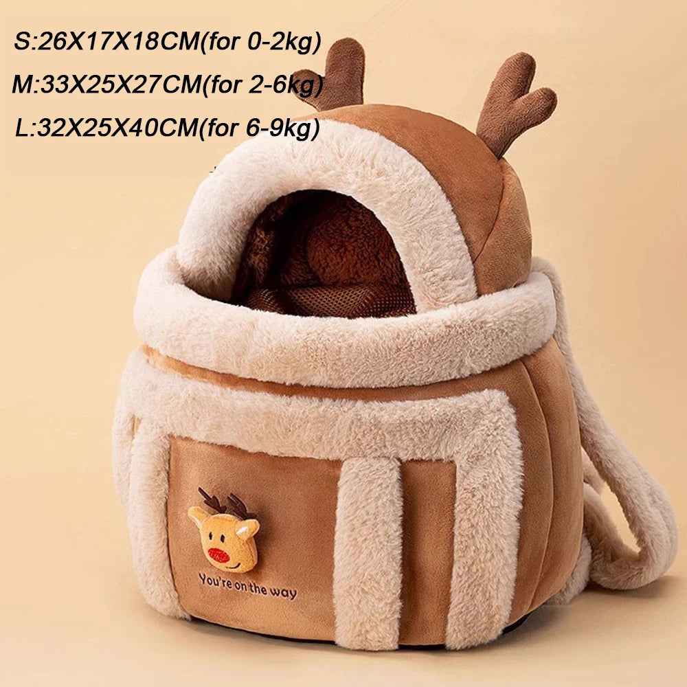 Portable Pet Cat Fall And Winter Speculation Handbag Warm Backpacks Dog Bag Autumn And Winter Warm And Windproof  Crossbody Bag - Play Paws Toys