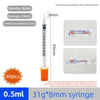 40/80PCS 0.3-1ML Disposable Plastic Veterinary Syringe Sterile Insulin Syringe with Orange Cap Needles for Pet Farm Animal Use