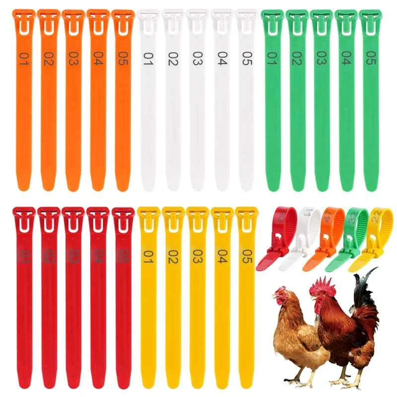 50/100Pcs Chicken Foot Ring Adjustable Cable Tie farm Animals Poultry Breeding Label Turkey Mark Foot Ring Identity Recognition
