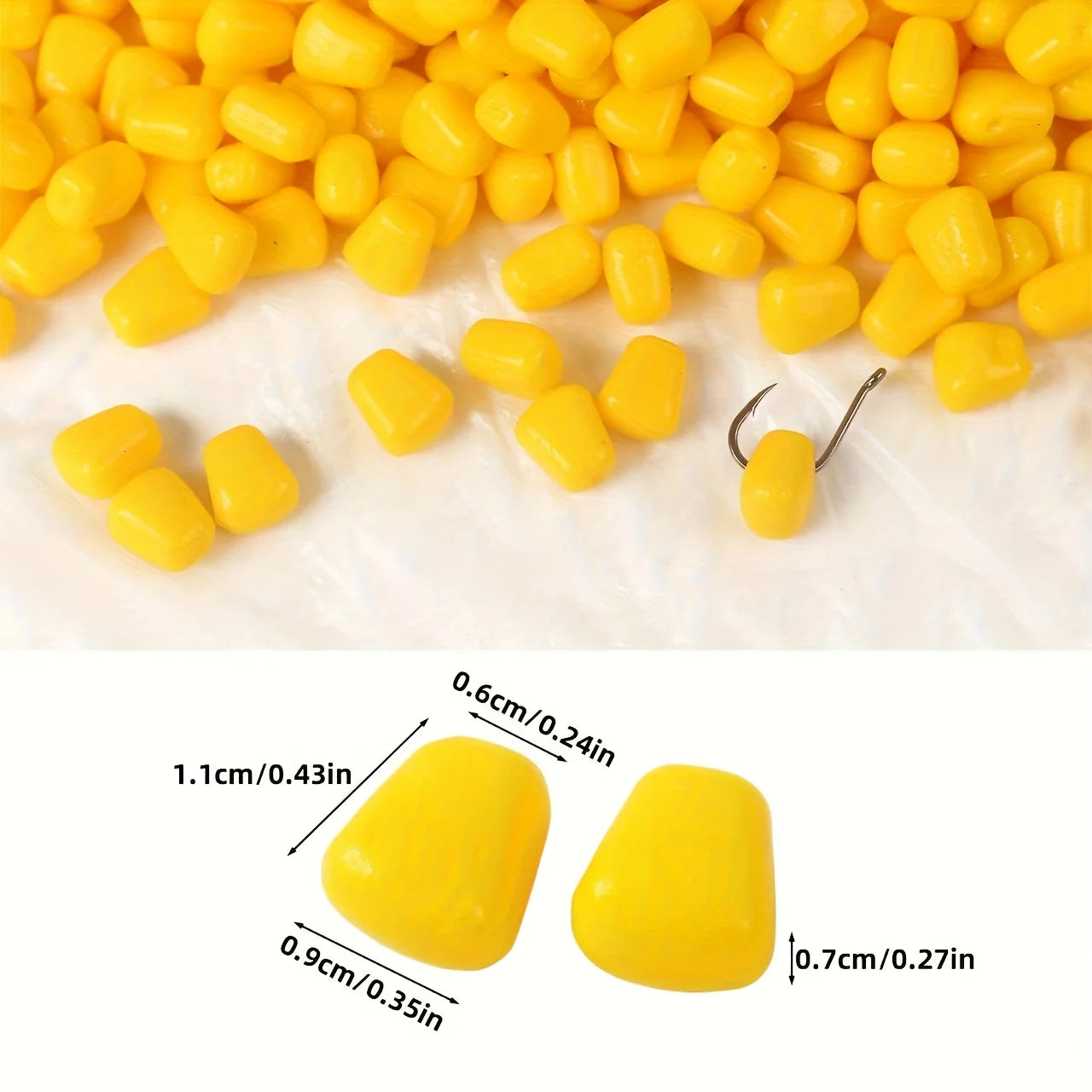 50/100pcs Realistic Corn Cob Fishing Lures - Yellow Corn Kernel Soft Baits, Pouch-Packed Freshwater & Saltwater, for Carp