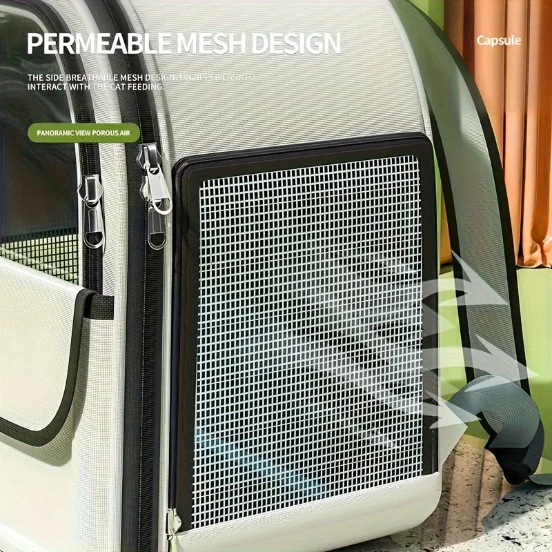 KEMORELA Pet Backpack for Cats And Dogs Large Outdoor Transparent Capsule Breathable Carrying Bag Pet Supplies - Play Paws Toys