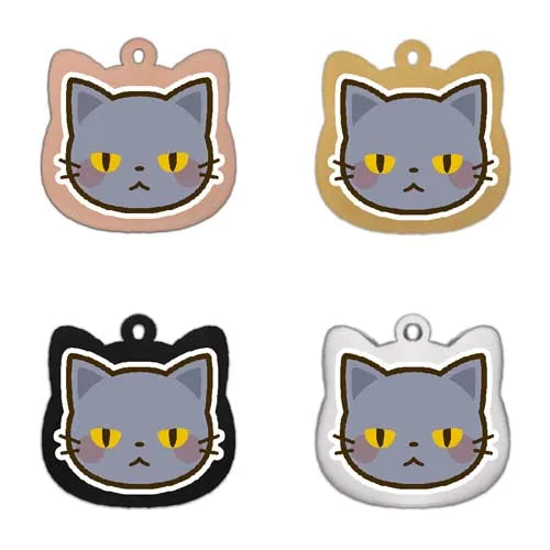 Cute Personalized Cat Tags Stainless Steel Colored Pattern Pets Cat Name Tags Pendant Engraved Keyring Kitten Accessories