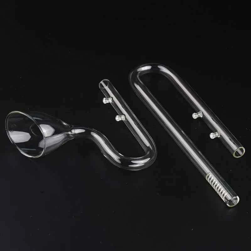 High Borosilicate Glass Lily Pipe Inflow Outflow - Fish Tank Water Surface Skimmer Filter for Crystal Clear Planted Aquariums