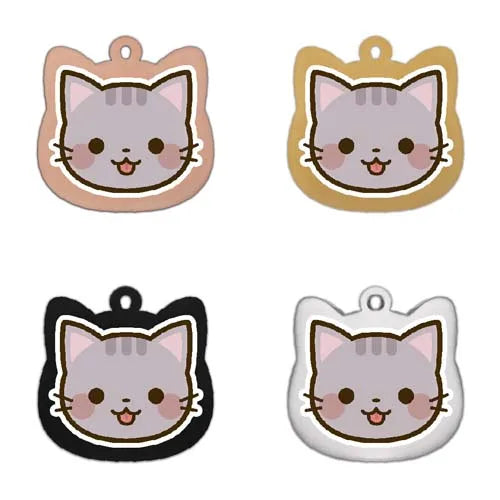 Cute Personalized Cat Tags Stainless Steel Colored Pattern Pets Cat Name Tags Pendant Engraved Keyring Kitten Accessories