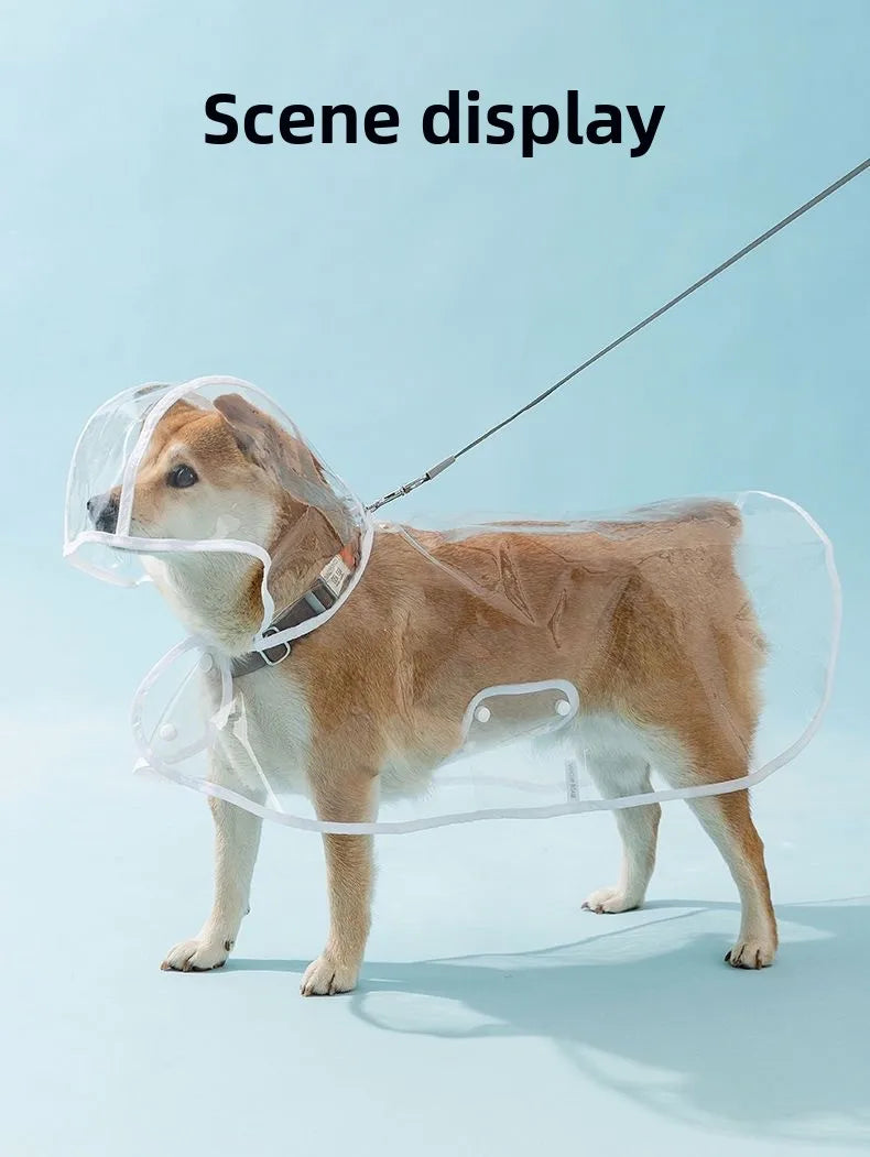 Pet Raincoat Transparent Dog Raincoat Waterproof and Windproof Pet Clothing Large Dog Pet Dog Dog Costume