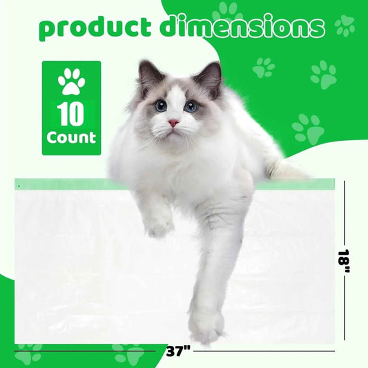 1/2/5 Rolls Heavy Duty Litter Pan Poop Bags with Drawstring Extra Thick Jumbo Cat Litter Box Liner Bags 37x18 inch