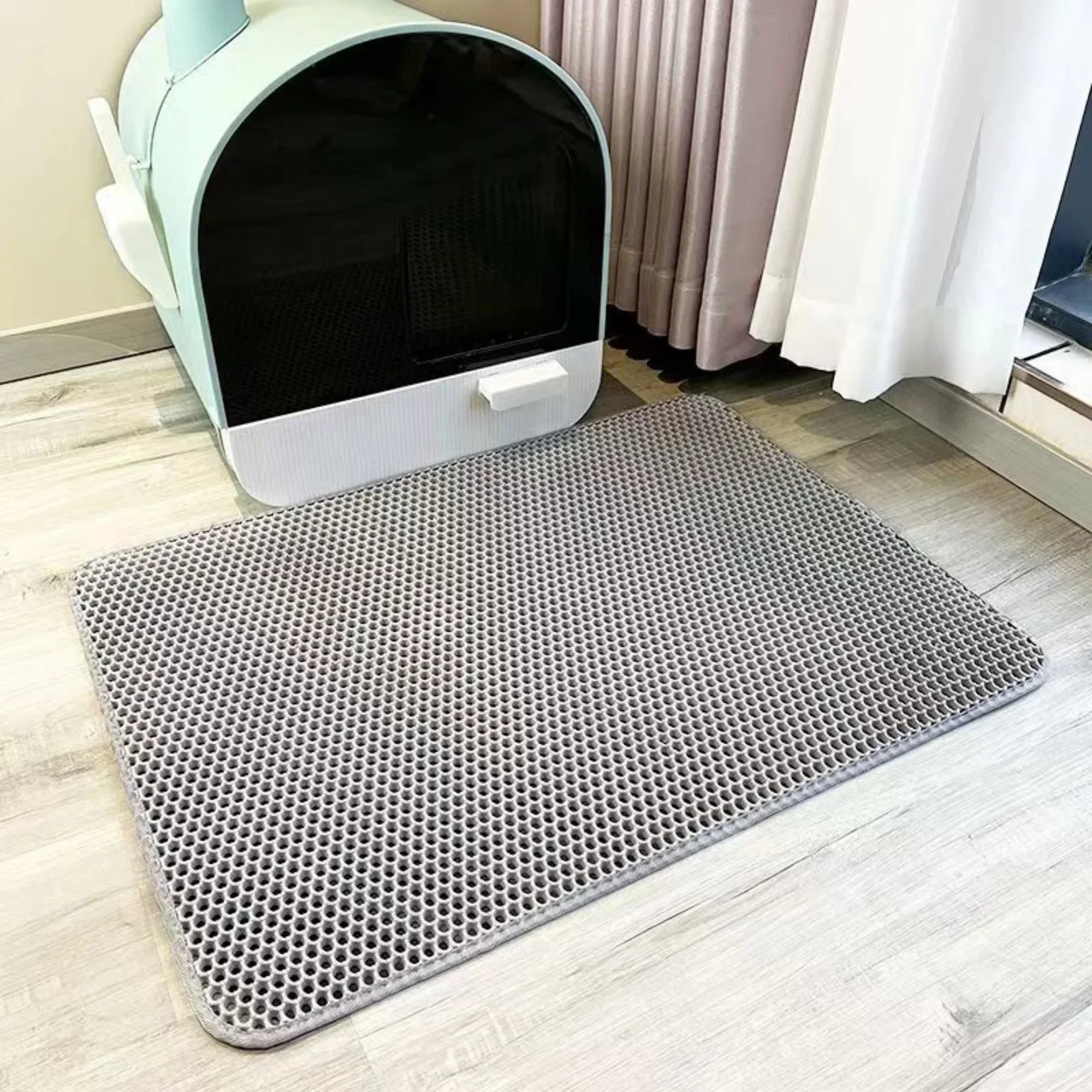 Extra Large Cat Litter Mat Heavy Duty Waterproof 2 Layer Non Slip Washable Pet Floor Protector Litter Box Sand Stopper - Play Paws Toys