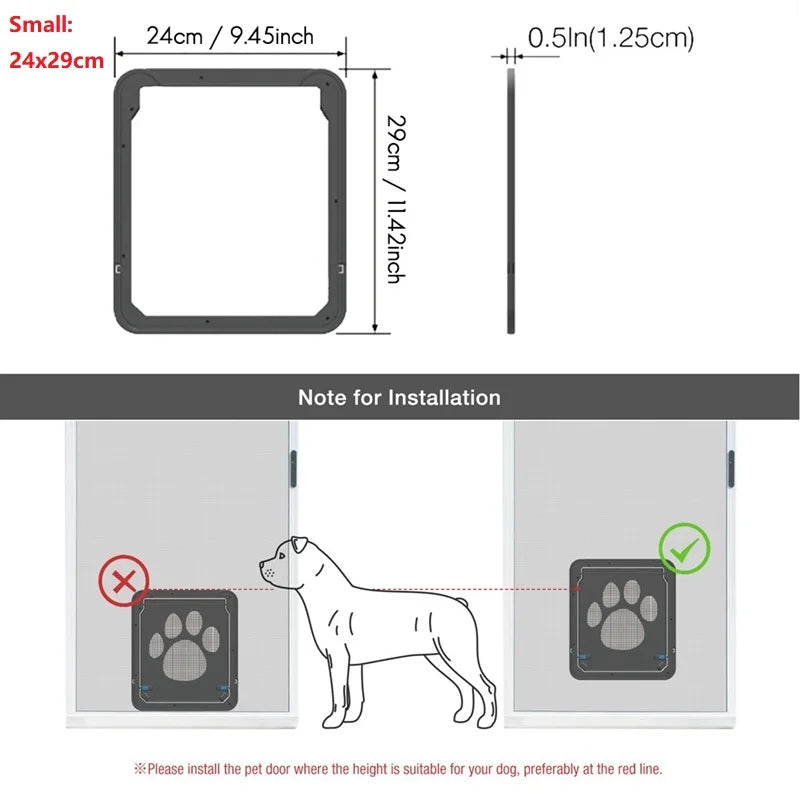 A59T Pet Kitty Dog Door Flap Gate Opener Controlled Entry Electronic Screen Window Protector Wall Mosquito Net(Small:24cmx29cm) - Play Paws Toys