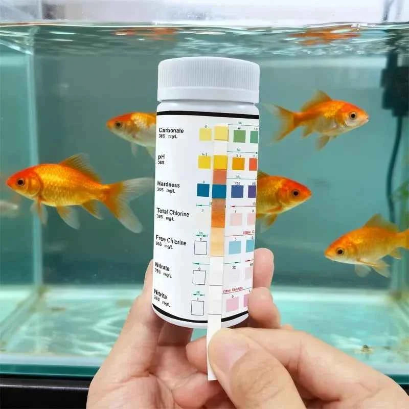 Aquarium Test Strips Freshwater pH Water Quality Test Kit for Fish Tank Ammonia Nitrite Nitrate Testing Swimming Pool