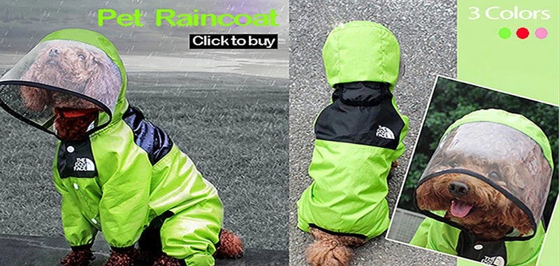 Pet Dog Waterproof Coat Dog Raincoat Reflective Dog Outdoor Clothes Hooded Jacket for Small Medium Large Dog Pet Supplies