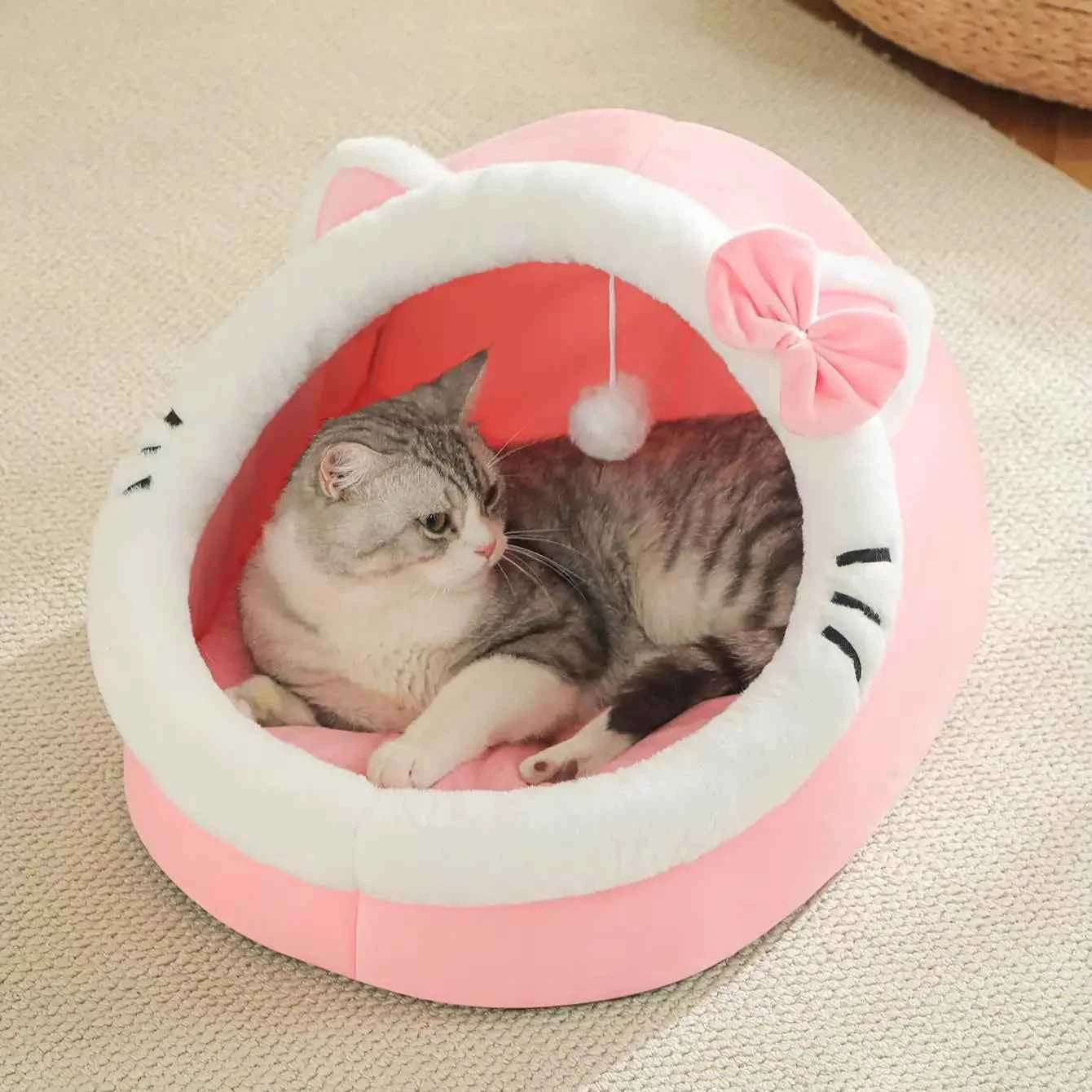 Four Season Universal Cat Bed Cat House Soft And Comfortable Pet Bed Puppy Sleeping Bag Pet Supplies Tent Habitats Basket House