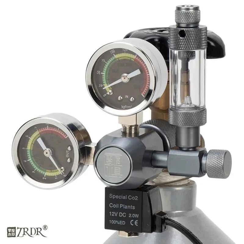 ZRDR aquarium CO2 regulator solenoid valve bubble counter is used for CO2 gas cylinder fish tanks CO2 pressure reducing valve