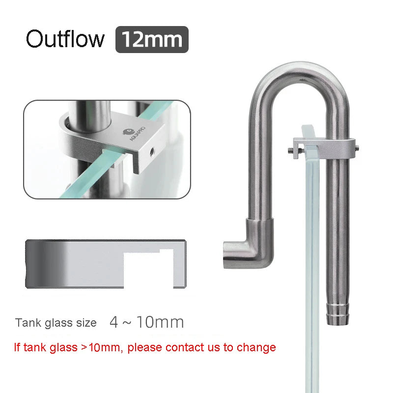 AQUAPRO Mini Skimmer Stainless Steel Inlet Outlet Pipes Inflow Outflow Shrimp Water Filter Aquarium Fish Tanks Accessories