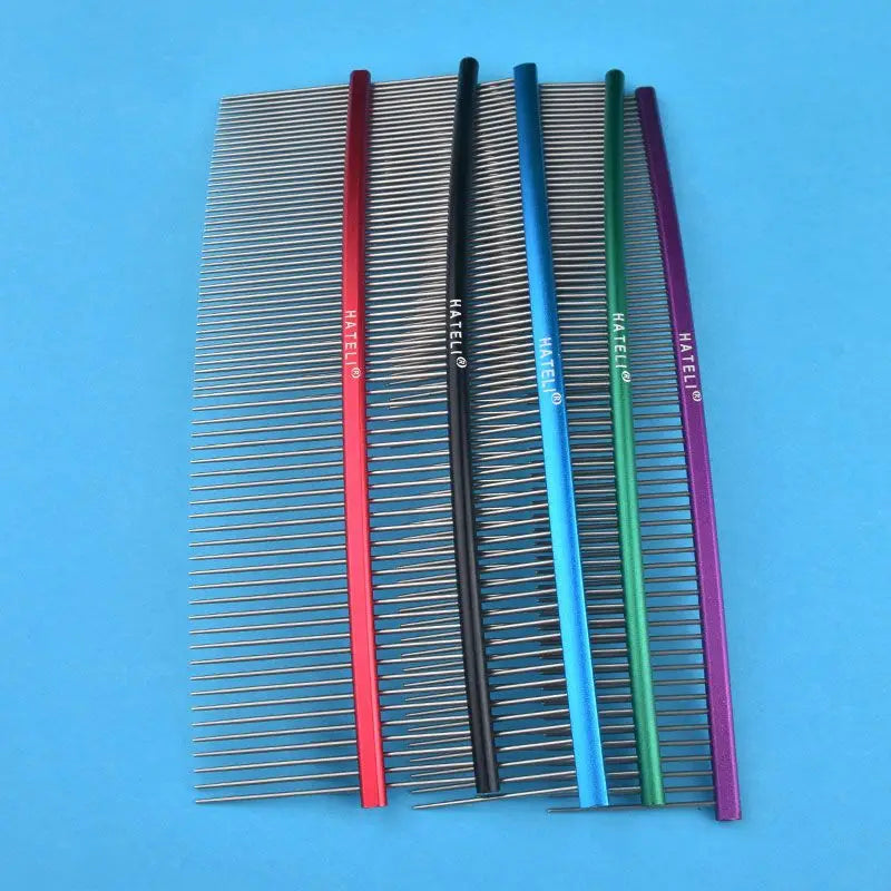 19cm Pet Curved Comb Stainless Combs Professional Pet Grooming Comb Dense Sparse Teeth Dog Cat Cleaning Brush Open Knot Combmb