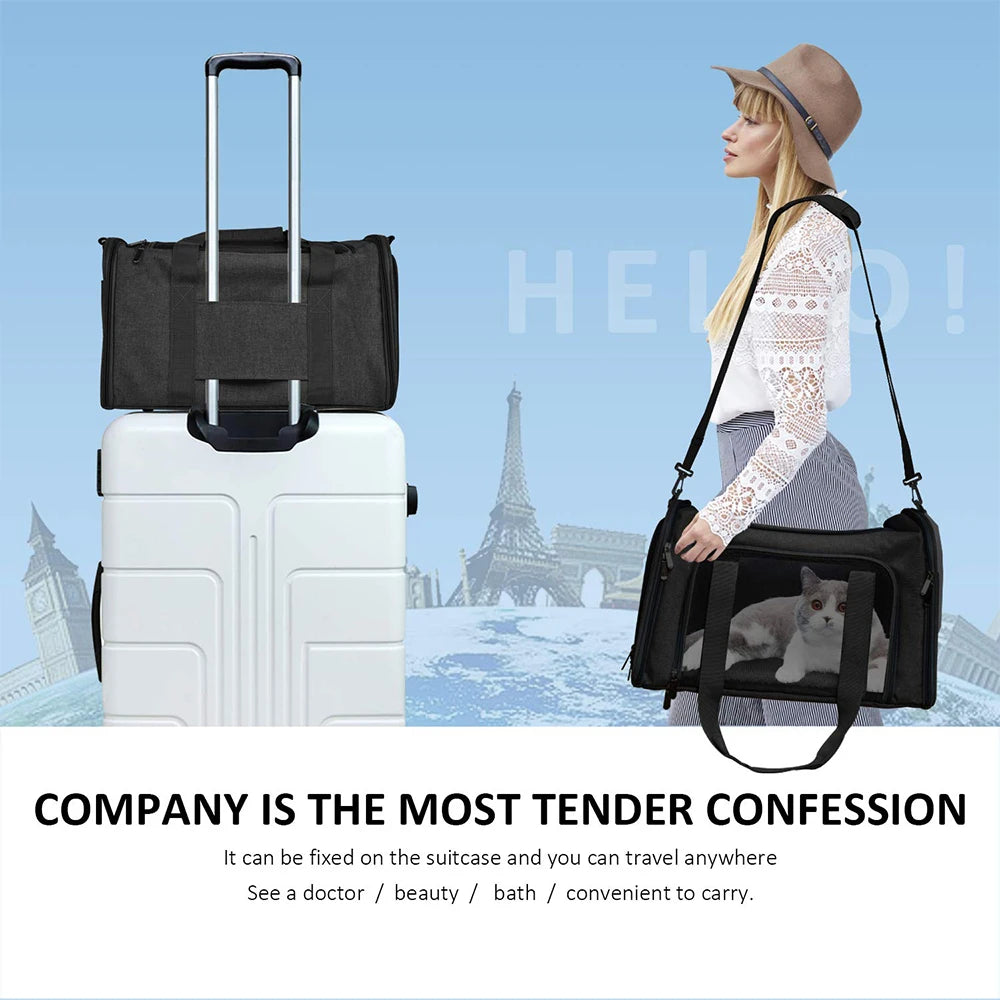Dog Carrier Bag Soft Side Backpack Puppy Pet Carriers & Travel Products Airline Approved Outgoing For Small Dogs Cat Accessories