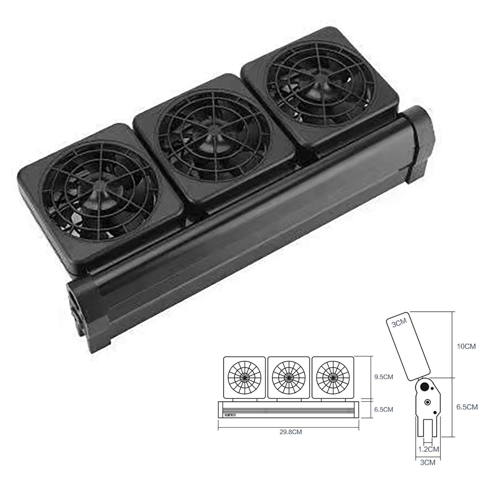 Fish Tank Cooling Fan Fish Tank Cooler Timing Adjustable Wind Speed Cooling Fan Glass Thickness ≤12mm Aquarium Accessories