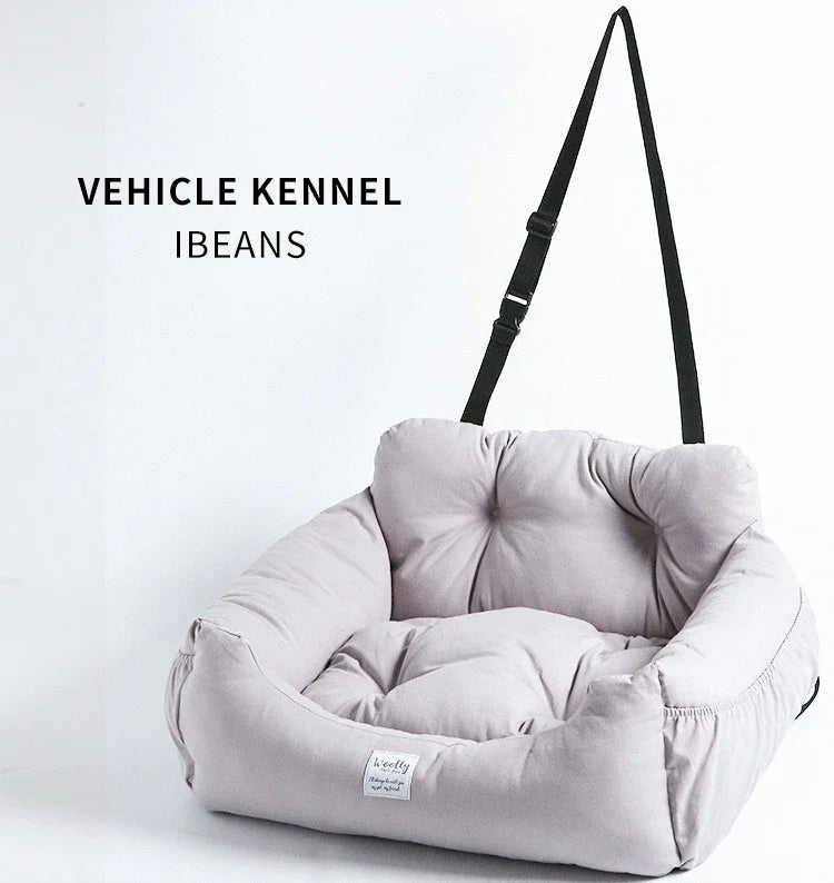 Pet Dog Portable Car Seat Central Control Nonslip Dog Carriers Safe Car Armrest Box Booster Kennel Bed for Small Dog Cat Travel