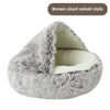 Autumn and Winter soft plush pet bed and pet bed Winter warm and cold plush comforter nest Shell cat nest semi-enclosed cat nest - Play Paws Toys
