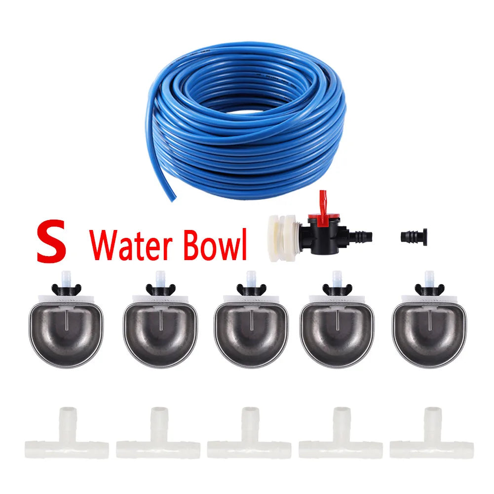 5M Hose with Rabbit Drinker Kit Rabbit Breeding Equipment Anti-scratch Drinking Water Bowl Rabbit Fox Nipple Drinking Water Box