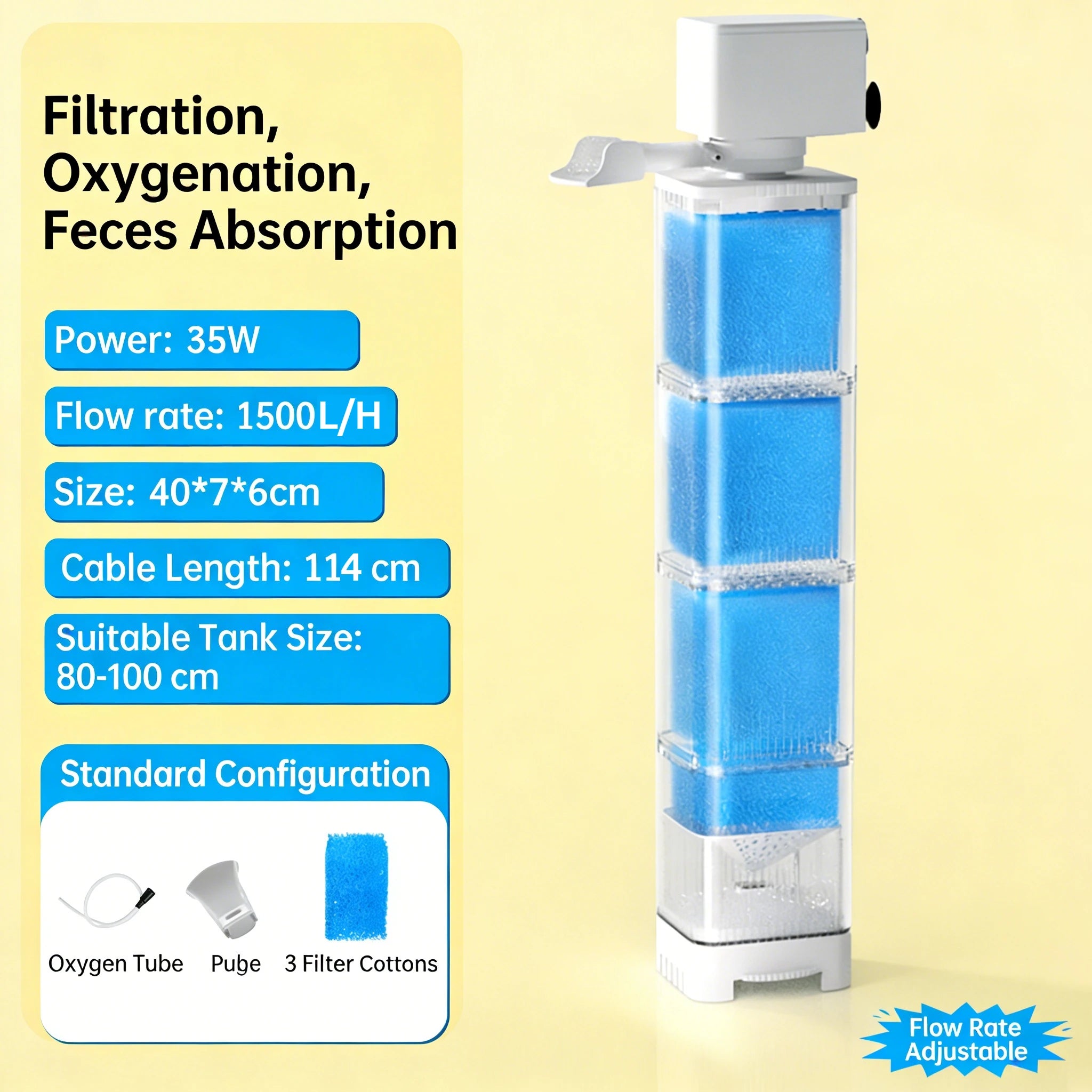 6in1 Aquarium Filter Pump Fish Tank Submersible Silent Air Oxygen Aerator Internal Water Pump Aquarium Air Pump Wave Maker 220v