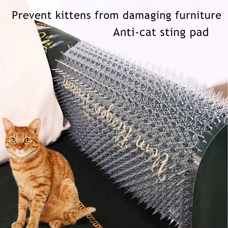 With Prickle Strips Spikes Straps Keep Cat Dog Away Digging Climbing Pet Supply Pad Anti-Cat Dog Mat Protect Plant