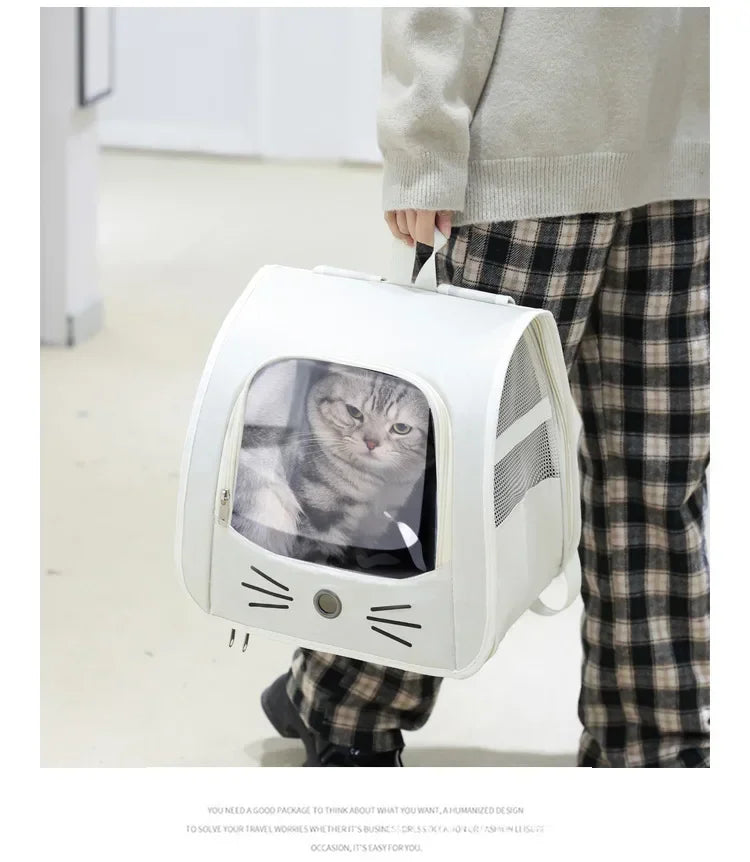Pet Cat Carrier Bag Cat Backpack Outdoor Breathable Portable Shoulders Bag for Cats Small Dogs Transport Carrier - Play Paws Toys
