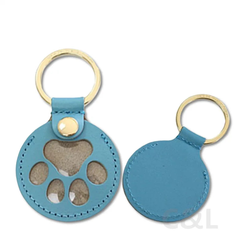 Memorial Leather Pet Hair Storage Bag Cat Paw Keychain Kitten Souvenir Fur Container Pendant Portable Handmade Key Accessories