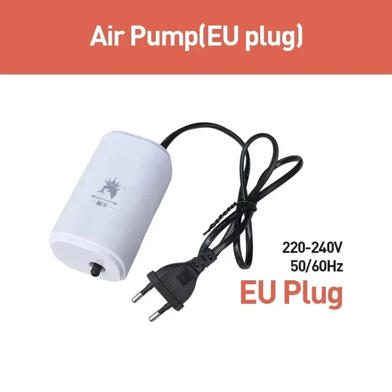 3W Silent Aquarium Air Pump Ultra Silent Fish Tank Air Compressor 220V-240V 110V Bubble Pump for Aquarium Oxygenation