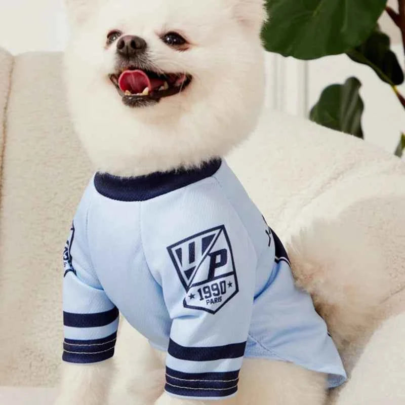 1pc Pet Dog Cat Blue #32 LA Number & Letter Print Jersey, Fashionable Casual Breathable & Soft Dog Shirt