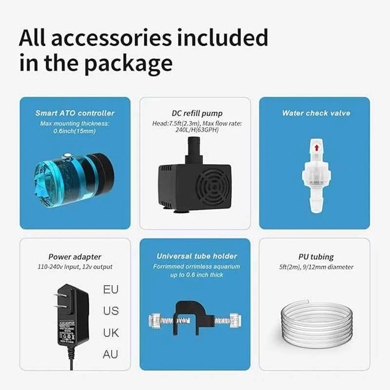 Fzone Aquarium ATO380 Auto Top Off  Refilling System Fish Tanks Automatic Micro Water Pump Accessories Equipment 12v Goods