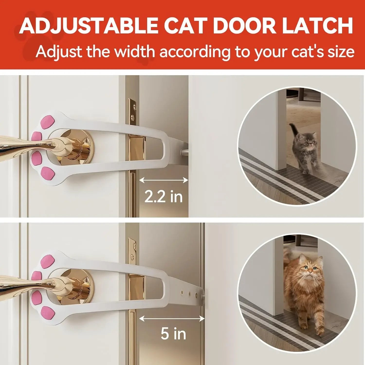 Cat Door Holder Latch Adjustable Dog Door Stopper Elastic Gate Lock Flex Latch Strap Keep Dog Out From Entering Pet Gate Supply - Play Paws Toys