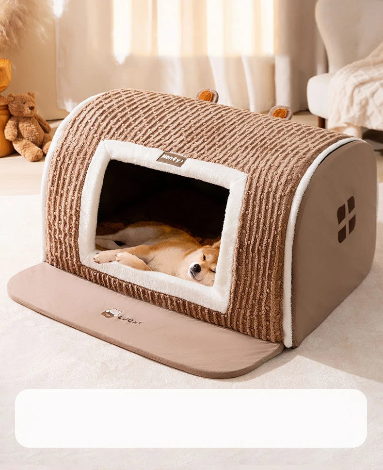 winter Dog Kennel Warm Dog House Mat Detachable Washable Dogs Bed Nest Deep Sleep Tent for Medium Large Dogs House dog Supplies