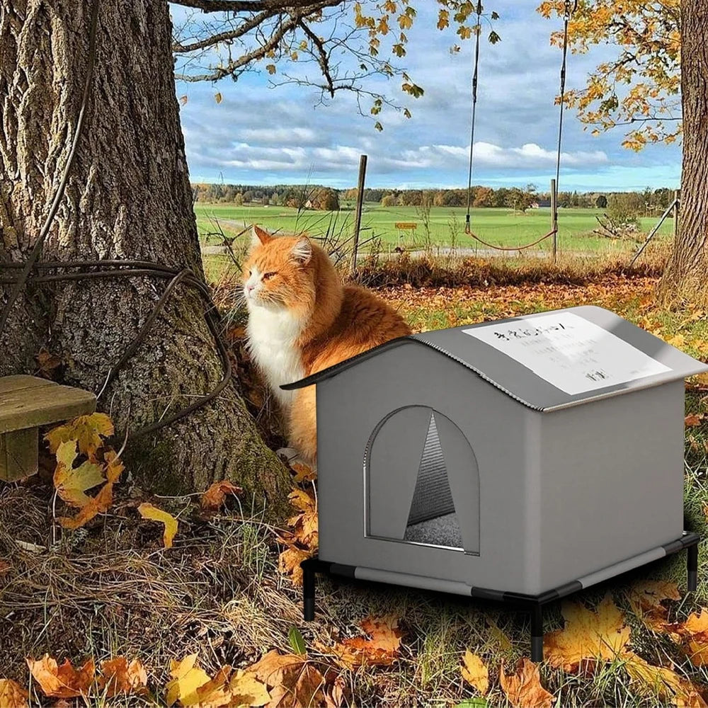 Stray Cat Houses with Mat Waterproof Winter Warm Shelter Foldable Pet Cave Nest Sleeping Beds for Outdoor Cats Small Dog Puppies - Play Paws Toys