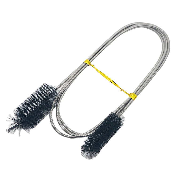 Aquarium Cleaning Brush for Water Hose Lily Pipe Air Tube Stainless Steel Flexible Bent Tube Double Head Brush Fish Tank cleaner